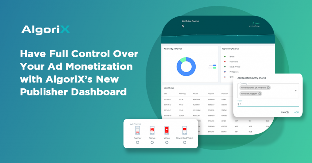 AlgoriX's new dashboard give publishers better control over their monetization