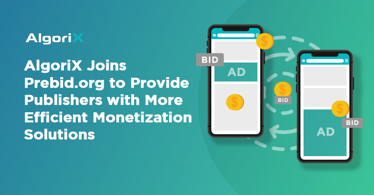 AlgoriX, an independent global media and technology company, becomes a community member of Prebid.org as part of the company’s push for greater industry collaboration and transparency.
